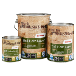 toom 2in1 Holz-Lasur nussbaumfarben 2,5 l