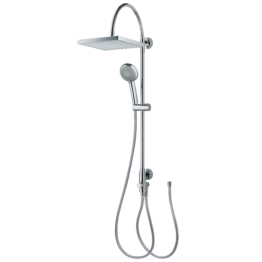Breuer Duschsystem 'Aquamaxx 200' chromfarben eckige Kopfbrause, für separate Armatur