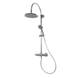 Breuer Duschsystem 'Aquamaxx 200' chromfarben mit Thermostat, runde Kopfbrause