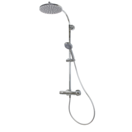 Breuer Duschsystem 'Aquamaxx 320' chromfarben mit Thermostat, runde Kopfbrause