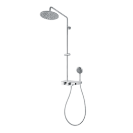 Breuer Duschsystem 'Aquamaxx 340' hochglanz verchromt runde Kopfbrause, mit Glasablage