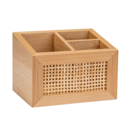 Wenko Ablagebox 'Allegre' Bambus/Rattan mit 3 Fächern 12 x 9 x 8,5 cm
