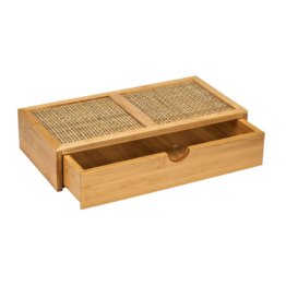 Wenko Ablagebox 'Allegre' Bambus/Rattan mit Schublade 28 x 14 x 6 cm