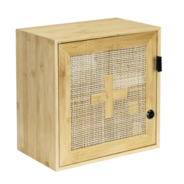 Wenko Medikamentenschrank 'Allegre' Bambus/Rattan abschließbar 30 x 17,8 x 30 cm