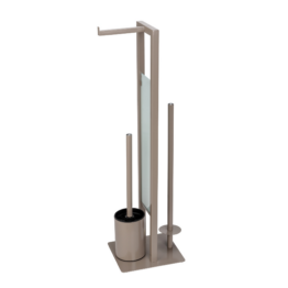 Wenko Stand WC-Garnitur 'Rivalta' 3-in-1 taupe Standfuß aus Glas