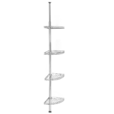 Wenko Teleskop-Eckregal Edelstahl 4 Körbe 56-275 cm
