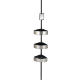 Wenko Teleskop-Eckregal 'Premium' edelstahlfarben/schwarz 3 Ablagen, Spiegel 70-260 cm