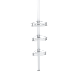 Wenko Teleskop-Eckregal 'Purio' silber/grau 3 Körbe 188-280 cm