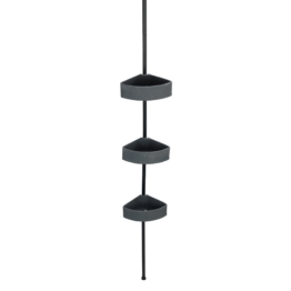 Wenko Teleskop-Eckregal Villata' grau/schwarz 3 Körbe 78-275 cm