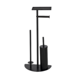 Wenko Stand WC-Garnitur 'Cosenza' 4-in-1 matt schwarz mit Ablage