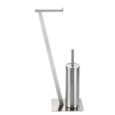 Wenko Stand WC-Garnitur 'Lirio' 2-in-1 edelstahlfarben matt