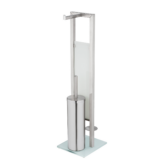 Wenko Stand WC-Garnitur 'Rivalta' 3-in-1 edelstahlfarben Standfuß aus Glas
