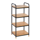 Wenko Regal 'Loft' Bambus/Metall 4 Böden 42 x 33,5 x 94,5 cm