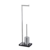 Wenko Stand WC-Garnitur 'Noble' 2-in-1 chromfarben/schwarz