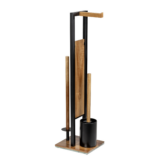 Wenko Stand WC-Garnitur 'Rivalta' 3-in-1 Akazienholz/Stahl schwarz