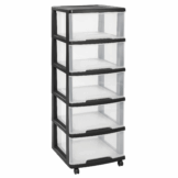 Curver Schubladenturm 'Essentials' auf Rollen mit 5 Schubladen 39 x 105 x 37 cm