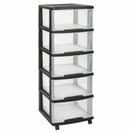Curver Schubladenturm 'Essentials' auf Rollen mit 5 Schubladen 39 x 105 x 37 cm