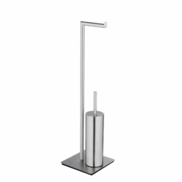 Wenko Stand WC-Garnitur 'Recco' 2-in-1 edelstahlfarben satiniert
