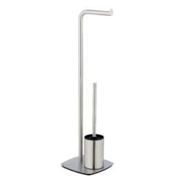 Wenko Stand WC-Garnitur 'Iria' 2-in-1 edelstahlfarben matt